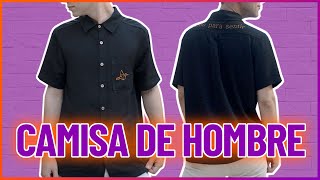 DIY CAMISA DE HOMBRE MANGA CORTA  PATRÓN GRATIS [upl. by Oetomit]