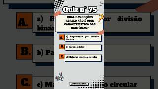 Quiz n° 75 Bactérias 2 quiz quiztime enem [upl. by Ailati123]