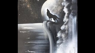 Wolf spray painting with moon from spray art eden [upl. by Tiffi]