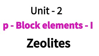 Zeolites  pBlock elements  I  Class 12 chemistry  Unit  2  in Tamil [upl. by Artina]