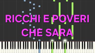 ricchi e poveriche saràrallentatoslowpiano facile easy tutorial [upl. by Pasol]