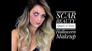 Scar Beauty  Quick amp Easy Halloween Makeup Tutorial [upl. by Macnamara]