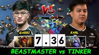 BlacklistGabbi BeastMaster Superstar OFFLANE vs Karl Santino Tinker 736 Dota 2 pro Gameplay [upl. by Moreville]