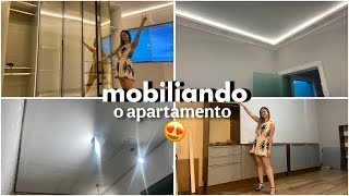 MOBILIANDO O APARTAMENTO GUARDA ROUPA REFLECTA E ARMARIO DE COZINHA TUDO DA SHOPEE [upl. by Sixela]