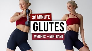 30 MIN INTENSE BOOTY WORKOUT  With Weights Mini Band amp Chair  No Repeat  GROW YOUR GLUTES [upl. by Eikcid118]