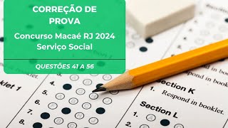 Concurso Macaé RJ Serviço Social  Correção da Prova [upl. by Eiramave]