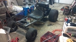 Go Kart Mower part 2  Frame and Steering first attempt [upl. by Hooke467]