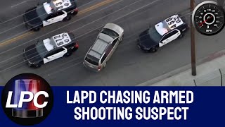 FULL PURSUIT LAPD Chasing Armed Shooting Suspect [upl. by Drawyeh]