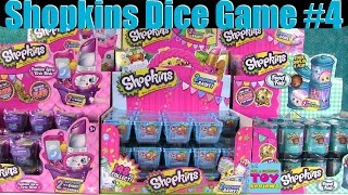 Shopkins Dice Game Opening Season 1 2 3 4 Food Fair Fashion Spree Opening  PSToyReviews [upl. by Irotal]