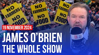 Thousands of farmers descend on Whitehall  James O’Brien  The Whole Show [upl. by Leckie]