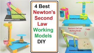 4 best newtons second law science working model ideas  diy using cardboard  howtofunda [upl. by Ahsercul786]