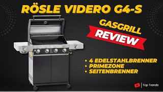 RÖSLE Gasgrill BBQ Station VIDERO G4 S Review  Bester 4 Brenner Gasgrill [upl. by Sadnac]