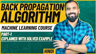 Back Propagation Algorithm Back Propagation Of Error Part1Explained With Solved Example in Hindi [upl. by Nrev]