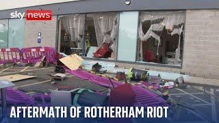 UK riots Aftermath of violence in Rotherham [upl. by Gaspard]