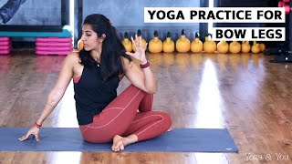 Yoga Practice For Bow Legs  Yoga For Bow Legs  Yoga Asanas For Bow Legs  Squat Pose  Virasana [upl. by Furgeson225]