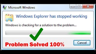 windows explorer has stopped working Windows 71011  window explorer stop working windows 10 [upl. by Enneirdna]