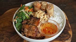 Vietnamese Lemongrass Grilled Pork Belly Salad Bun Thit Nuong Cha Gio  Bo Bun  Morgane Recipes [upl. by Batista359]