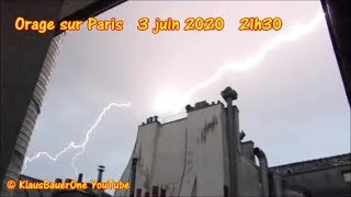 Orage sur Paris 3 juin 2020 21h30 [upl. by Hertzfeld237]