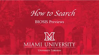 How to Search BIOSIS Previews [upl. by Nahej]