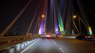 4KHDR Night Drive on Sea Link with Celebration Lights  Mumbai India [upl. by Flora835]