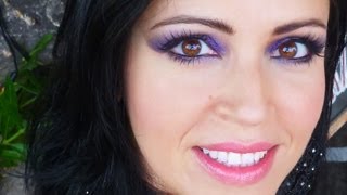 Maquillaje Ahumado de Ojos Morado Plateado y Negro [upl. by Cott]