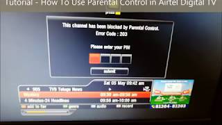 Parental Control in Airtel Digital TV to Block Channels [upl. by Philender]