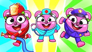 FireGirl DoctorGirl and PoliceGirl Song 🚒🚑🚓  Funny Kids Songs 😻🐨🐰🦁 And Nursery Rhymes by Baby Zoo [upl. by Ycak]