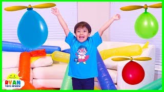 Helicopter Balloon Race with Ryan ToysReview [upl. by Maure]