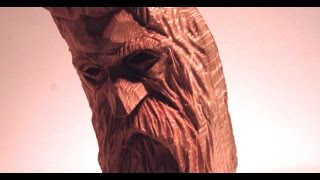 Wood Spirit Woodcarving High Detail intermediate project sycamore wood [upl. by Calesta]