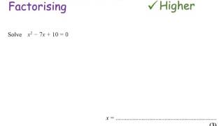 Solving Quadratics by Factorising single x squared  Foundation and Higher GCSE  JaggersMaths [upl. by Acisse260]