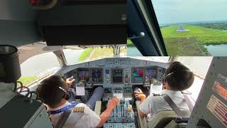 Detikdetik Pesawat Mendarat Dengan Mulus  COCKPIT VIEW ATR 72600 [upl. by Gorlicki728]