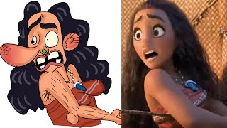 MOANA funny memes 😆 🎬 fight scene of kakamora from moana 😆 moana and maui drawing memes [upl. by Gildas658]