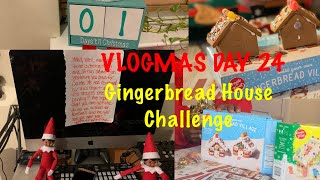 VLOGMAS DAY 24 CHRISTMAS EVE Vlog195  GINGERBREAD HOUSE CHALLENGE  CROMBIES WORLD [upl. by Airla]