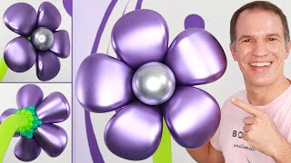 FLOR MUY FACIL Y BELLA 🌸😁 como hacer flores con globos 🌸 en distorsion  globoflexia  gustavo gg [upl. by Ahsirt]