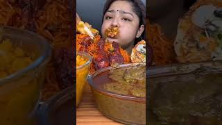 Chicken biryani with chicken legpiece eatingshow food mukbang maltispicelove youtubeshorts [upl. by Arratal444]