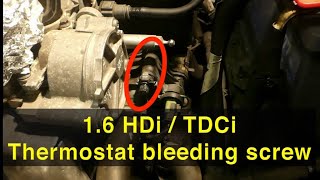 How to replace leaking coolant thermostat housing bleeding screw in 16HDi engines [upl. by Einafets181]