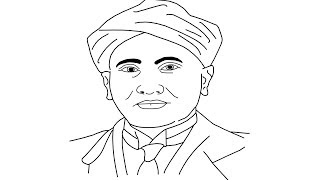 How to draw C V Raman face  Indian physicist C V Raman face Drawing [upl. by Silvan822]