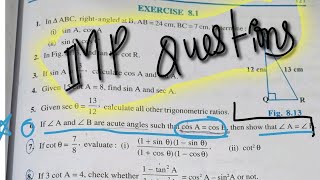 EX81 CLASS 10 ALL IMP QUESTIONS IN ONE VIDEO🎯CBSE NCERT CLASS 10 TRIGONOMETRY [upl. by Nida]