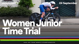 Women Junior Individual Time Trial highlights  2024 UCI Road World Championships [upl. by Scharf912]