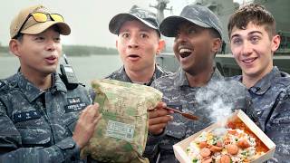 British Uni Students Try Korean Navy Rations for the First Time ON A WARSHIP [upl. by Eleda293]