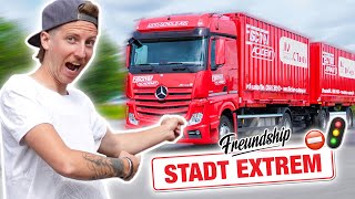 LKW Fahrstunde Stadt EXTREM mit Anhänger 🔥 Freundship  Fischer Academy [upl. by Emmons]