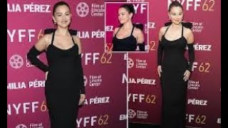 Selena Gomez flaunts shrinking figure in bowclad cocktail dress at NY Film Festival [upl. by Muhan]