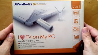 AVerMedia AVerTV Volar HD PRO A835 Unboxing DVBT TV Tuner 1080p [upl. by Ahseetal714]