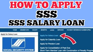 SSS SALARY LOAN  HOW TO APPLY SSS SALARY LOAN  SSS SALARY LOAN ONLINE sssloan sssonline sss [upl. by Perrie]