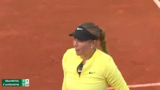 French Open Tennis Round 1 Amanda Anisimova 🇺🇸 vs Rebecca Sramkova 🇸🇮 [upl. by Dnalra530]