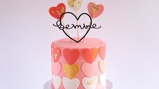 Valentines Day Cake With Hearts Tutorial  Collaboration with Gretchens Bakery [upl. by Gilcrest358]