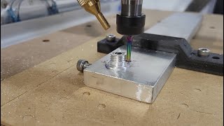 Satisfying External Aluminum Threadmilling on Desktop CNC Prover XL [upl. by Aisanahta761]