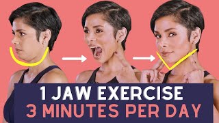 ONE JAW EXERCISE for THREE MINUTES per day to get a FIRM FACE [upl. by Remas]