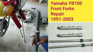 Yamaha YB100 Front Forks Repair  Yamaha YB100 Front Shocks Repair  Yamaha YB100 Royal Shocks [upl. by O'Toole823]