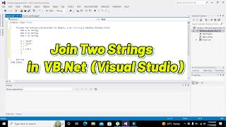 how to join two strings in vbnet  concatenation of two strings in visual basicnet [upl. by Yllatan]